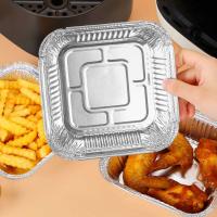 Sartenes desechables de aluminio para hornear, papel de estaño, freidora de aire, revestimiento para congelador de preparación de comida - details 7