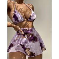 Bikini con estampado de Sarong para mujer, Sexy de 3 piezas traje de baño, conjunto de Bikini, ropa de baño - details 4