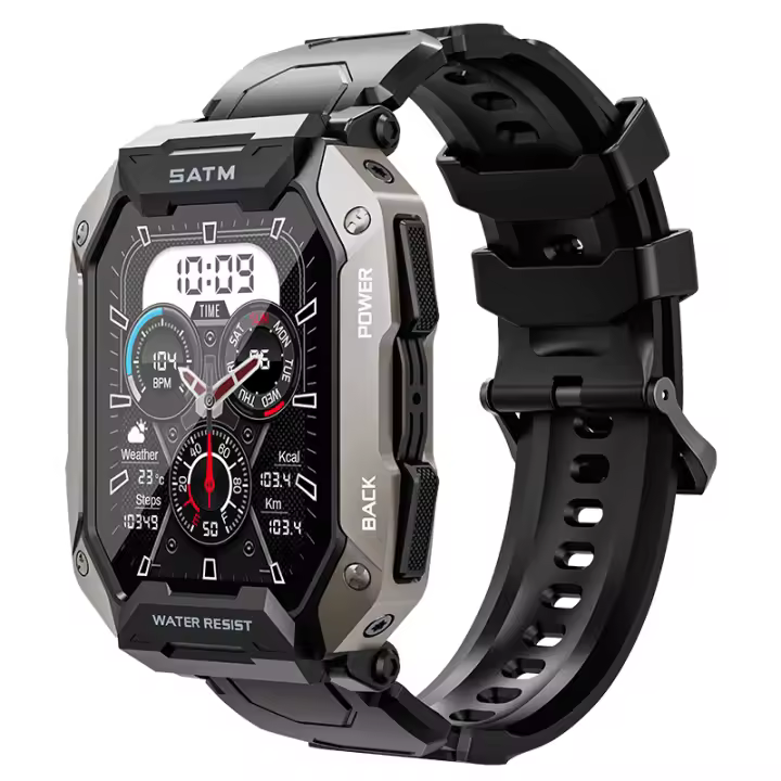 Reloj inteligente militar 2024 para hombre, llamadas de reloj inteligente, pantalla HD de 1,81 pulgadas, múltiples modos deportivos, resistente al agua hasta 5 ATM, salud - 1