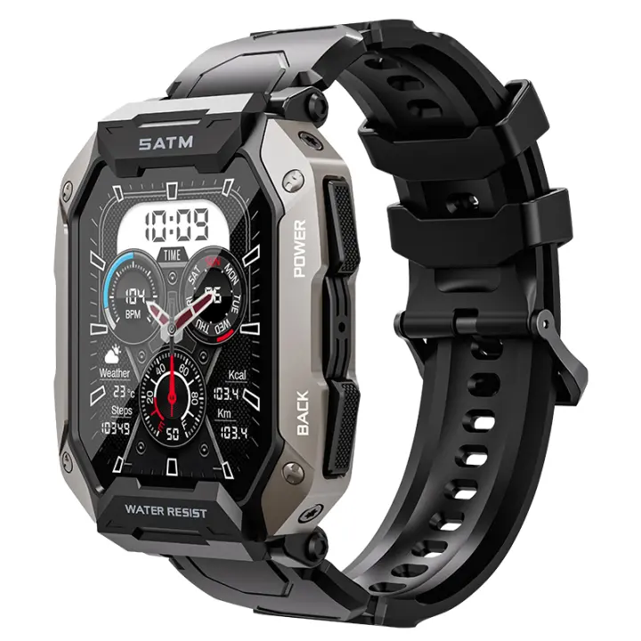 Reloj inteligente militar 2024 para hombre, llamadas de reloj inteligente, pantalla HD de 1,81 pulgadas, múltiples modos deportivos, resistente al agua hasta 5 ATM, salud - 1