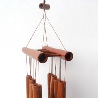 Campanas de viento de tubos de bambú hechas a mano, música sintonizada hueca, carillón de viento de bambú Natural con escalera - details 1