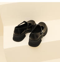 Nuevo Xiaoxiangfeng boca poco profunda T cinturón suela gruesa tacón medio zapatos pequeños de cuero casual zapatos de mujer - details 16