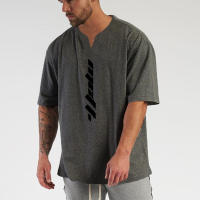 Camiseta Extra grande de algodón para hombre, camiseta de manga corta con estampado de cuello en V, de talla grande, de verano - details 8