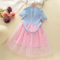 77067 Falda de estilo occidental chino de gasa de verano para niños vestido de niña Hanfu - details 1