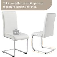 2 Piezas Sillas de Comedor Sillas de Oficina Conferencia Altura 47cm Carga Máxima 135kg Blanco - details 13