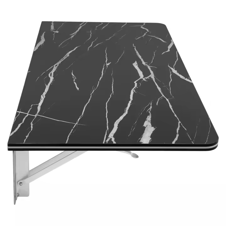 Escritorio plegable de pared, mesa plegable montada en la pared, color negro - 1