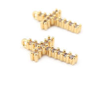 Colgantes de Cruza de Latón Dorado de 18K Joyería DIY Hallazgos de Collares y Pendientes - details 29