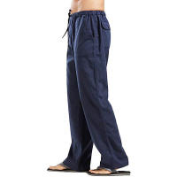 Spring Men's Linen Wide Leg Pants Oversized Sports Street Casual Yoga Pants Sweatpants Men's - details 18