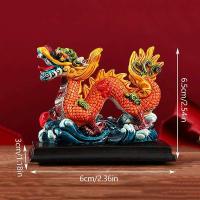 Mini escultura de Animal Feng Shui Retro chino de resina, regalo de mascota dragón de Año Nuevo 2024 - details 7