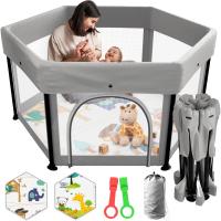 Parque Infantil Bebe Plegable 126x126cm + Alfombra Bebe + 2 Agarraderas – Corralito Bebe con Malla Transpirable sin Montaje – Parque de Juegos Bebe – Cuna Bebe Parque Bebe - details 0