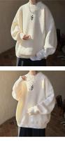 Suéter holgado de cuello medio alto para hombre con forro de terciopelo - details 4