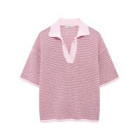 Conjunto de Moda para Mujer OUWU Camisa con Cuello de Raya y Pantalones Cortos Elásticos - details 3
