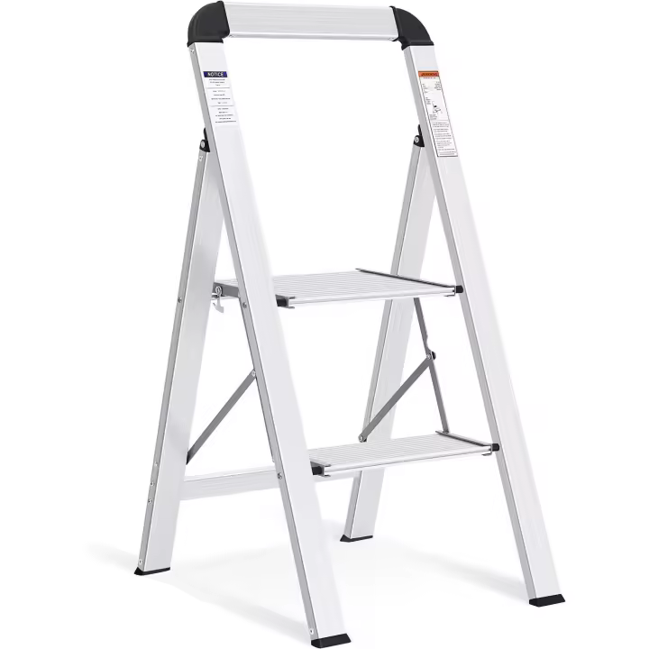 Tijera Plegable de Aluminio de 5 Peldaños Escalera Doméstica Adelgazante con Pasamanos - 1