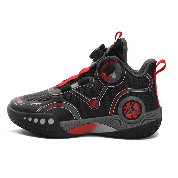 Zapatos de baloncesto para niños, zapatos deportivos de caña alta, zapatillas de deporte duraderas con cordones, zapatos antideslizantes para correr - 1
