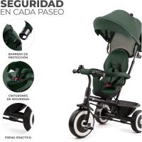 Triciclo Evolutivo, Bicicleta Sin Pedales, Bicicleta Bebe, Plegable, Para Niños, Cinturón, Con Accesorios, Portavasos, Cesta, 9 Meses a 25 kg, Verde - details 5