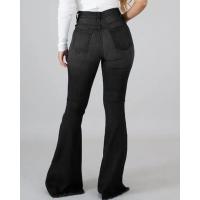 Pantalones vaqueros rasgados de alta elasticidad, pantalones acampanados de cintura alta - details 5