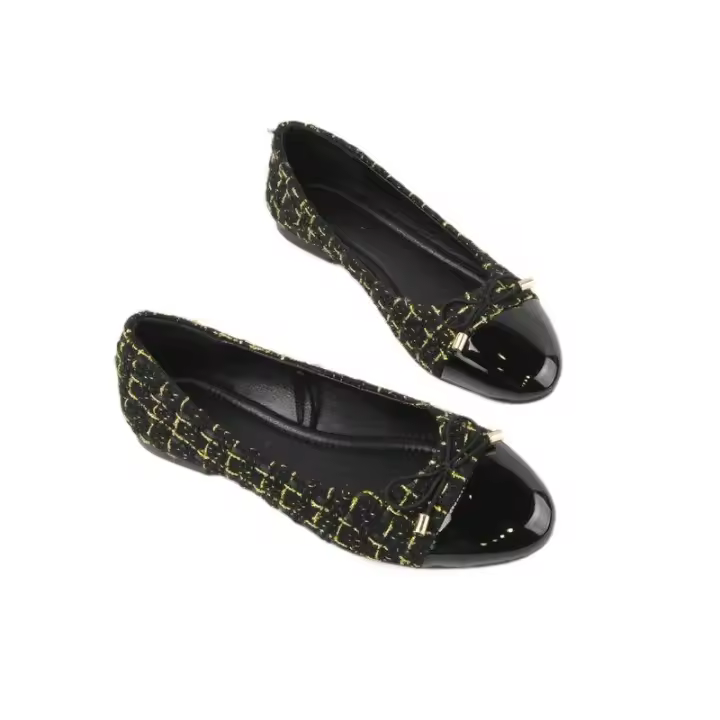 Zapatos de punta redonda para mujer, nuevo estilo, zapatos planos versátiles de boca baja, zapatos de abuela versátiles y cómodos. - 1