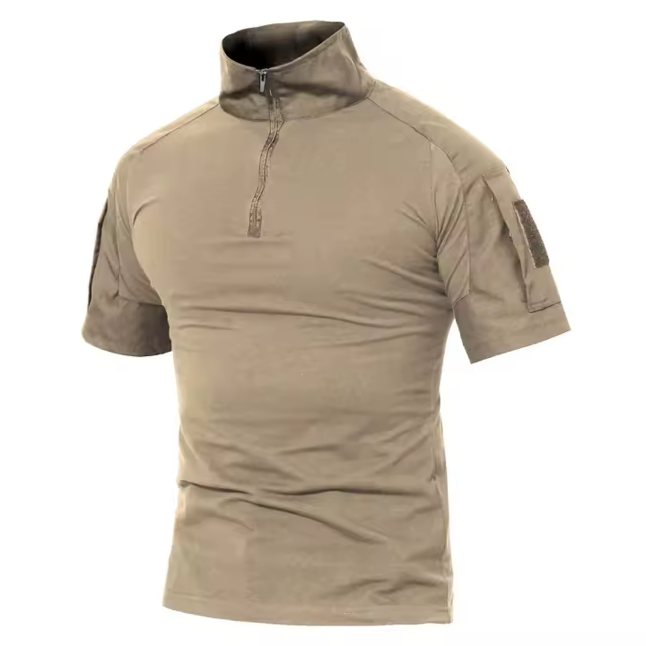 MAGCOMSEN-camisetas de trabajo para hombre, tops de manga corta con cremallera, 1/4 - 1