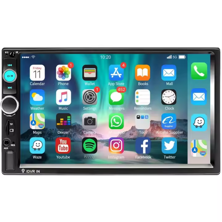 Pantalla Táctil Radio de Coche 2 DIN, Radio Bluetooth Soporte Mirror Link/Radio FM/EQ/Control - 1