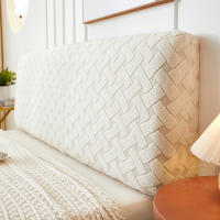 Funda de Cama de Terciopelo Jacquard Protector de Cabeza y Lado de Cama con Elástico Material Poliéster Resistente al Polvo para Decoración de Hogar y Hotel - details 4