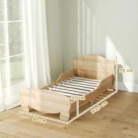Cama para niños de +3 años 140x70 cm Cama infantil de madera con cabecera en forma de oso Carga 80 kg para dormitorio natural - details 2