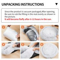 Cama de felpa larga para perro, cama redonda para mascotas, antiansiedad, cojín de sofá para perros pequeños y medianos - details 1