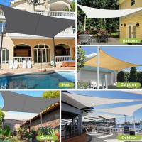 Toldo Vela de Sombra Triangular 3x3x3m,Impermeable,Protección UV para Exteriores,Terraza,Balcón,Patio,Color Crema - details 5