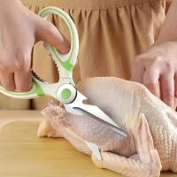 Tijeras de cocina de acero inoxidable, tijeras para alimentos, tijeras resistentes para huesos de pollo, tijeras versátiles y afiladas para carne, tijeras para el hogar, 1 ud. - details 6