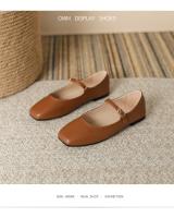 Zapatos planos de mujer estilo francés, primaverales, nuevos, de cuero suave, con hebilla de una palabra, punta cuadrada, boca poco profunda, temperamento retro, estilo Mary Jane. - details 20