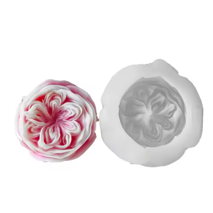 Resina epoxi Austin Rose flor molde peonía hecho a mano vela molde 3D DIY jabón molde fabricación de velas - 1