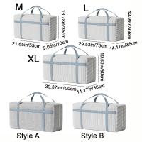 Bolsa de almacenamiento de edredón de tela no tejida, bolsa de embalaje plegable de gran capacidad para mudanzas, ahorro de espacio con cremalleras y asas - details 0