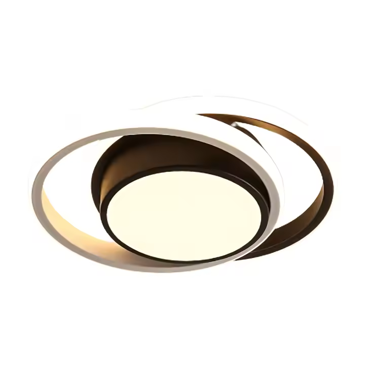 Goeco Lámpara de Techo Moderna Iluminación Nórdica Negra Decorativa de 3000K con Instalación Semi-Sencilla y Lentes LED Eficiencia de Energía - 1