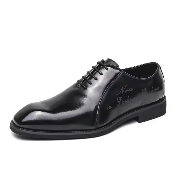 Vestido de hombre Zapatos Oxford con cordones Moda Zapatos de cuero de negocios de color sólido de gran tamaño - 1