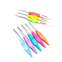 Agujas de Crochet Ergonómicas de Aluminio con Empuñaduras de Goma Suave Colorida 8 Piezas Set Tamaño 2.5-6.0mm Para Costura y Artesanía - details 1