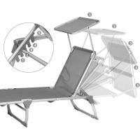 Silla de Senderismo Tumbona Reclinable Plegable, Ligera, 55 x 193 x 31 cm, Carga 150 kg - details 30