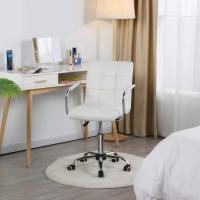 Silla de oficina giratoria, taburete de trabajo, altura de barra ajustable, carga máxima 120 kg con respaldo blanco. - details 1