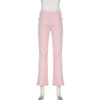 Pantalones femeninos a rayas pierna ancha cintura elástica pantalones de mujer tejidos bajos nuevos en tendencias 2025 ropa - details 26
