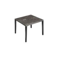 Mesa Jardín Exterior de Aluminio 90x90x74,5cm, Mesa Terraza, Patas Ajustables y con Topes, Mueble Jardín Resistente a Intemperie, Fácil Montaje - Negro - details 6