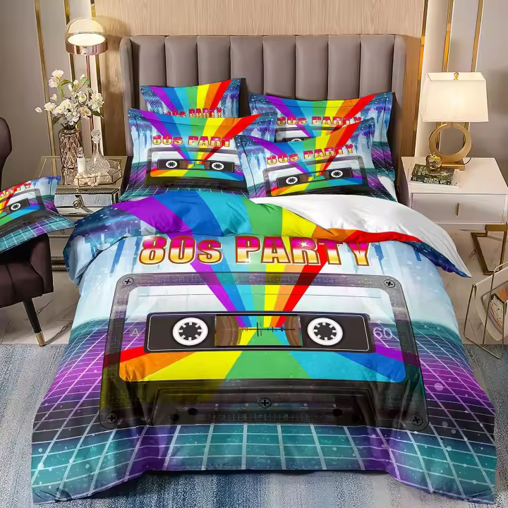 Juego de funda de edredón para juegos de 3 piezas, decoración de habitación de jugadores para niños, adolescentes, videojuegos, juego de cama doble, Gamepad de microfibra, funda de edredón Let's Play - 1