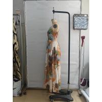 Vestido de noche bohemio con estampado tropical, escote barco, espalda descubierta, cintura ajustada, midi para mujer. - details 4