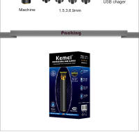Kemei-cortadora de pelo eléctrica recargable para hombre, máquina para cortar la barba, sin cable, 0mm, hine, KM-1971 - details 7