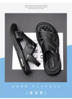 Sandalias de hombre de verano, nuevos zapatos de playa de cuero, zapatillas frescas, suela suave, sandalias de hombre de tendencia, un zapato dos usos, zapatos de hombre. - details 3