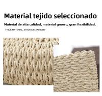 Bolso tejido a mano con cinta a la moda, bolso de playa de verano, bolso de paja de celebridad de Internet, bolso de vacaciones de playa estilo Mori para mujer - details 7