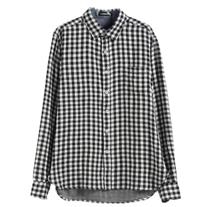 Nueva camisa de manga larga para hombre de talla grande a cuadros informal sin hierro tendencia de camisa de primavera y otoño - 1
