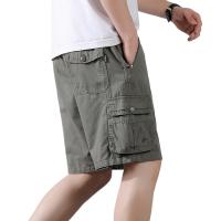 Pantalones cortos Cargo de algodón para hombre, pantalones cortos transpirables con cordón, pantalones cortos informales sueltos y rectos para trabajo, pantalones cortos con cintura elástica para exteriores - details 0