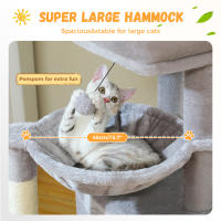 PAWZ Road Árbol para gatos de varios niveles con 2 acogedores condominios, hamaca, almohadilla rascadora para gatos, gran torre para gatos, poste rascador para gatos de interior, casa para gatos, juguetes para gatos - details 4