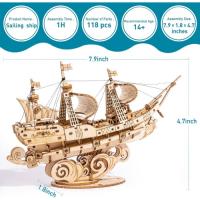 Rompecabezas 3D de Madera para niños y Adultos, Kits de construcción de Barcos, Juegos de Bricolaje artesanales - details 4