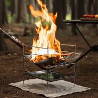Parrilla de barbacoa portátil para acampar, quemador de madera plegable, estufa de hoguera de acero inoxidable para patio trasero al aire libre - details 2