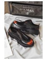 2025 Zapatos de cuero para hombres Estilo casual de negocios Encaje grueso brillante Sellado Parte inferior plana Características Borde cruzado - details 7