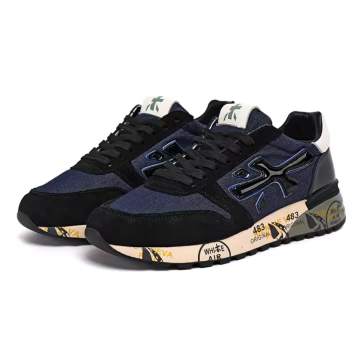 Moda nuevos zapatos masculinos con zapatillas deportivas casuales de cuero retro transpirables de suela gruesa - 1